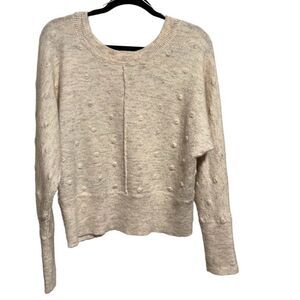 William Rast- Women’s Long Sleeve Nubby Sweater Ivory Alpaca Blend, Size Large